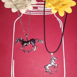 2 horse Necklaces